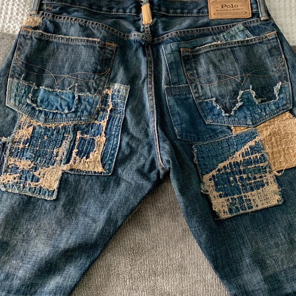 Polo by Ralph Lauren Men’s Blue Patchwork Straight Jeans - Picture 7 of 10